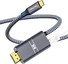 USB C to HDMI Cable with 240W PD Fast Charging, 8K@60HZ,4K@120Hz,Thunderbolt 5/4/3 Compatible,Upgraded Braided 2-in-1 Type C to HDMI for MacBook, iPhone17/16/15,iPad,HDTV(10FT,Grey) - Image 1
