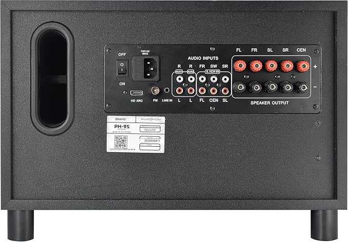 5.1 Channel Home Theater System with 10" Subwoofer, Bluetooth,5 Speakers, Remote, Radio, RCA- Perfect for Movies, Music, Karaoke