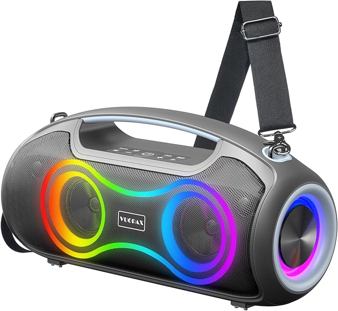 Portable Bluetooth Speaker Wireless, 180W Max Loud Waterproof Speakers, Bass Boost Boom Box for Party and Outdoor, w/2*Subwoofer, 2*Tweeter, DSP, IP65, 24H, TWS, TF, USB, AUX