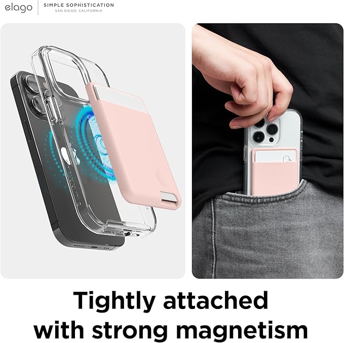 elago Magnetic Wallet Card Holder 2-Cards Compatible with MagSafe for iPhone - Secure Phone Wallet, Long Last Silicone, Scratch and Damage Protection