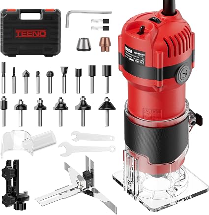 TEENO Router Tool, 1.25 HP 6.5 Amp Compact Wood Router Tool for Woodworking