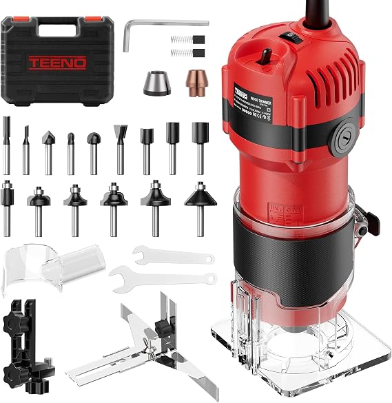 TEENO Router Tool, 1.25 HP 6.5 Amp Compact Wood Router Tool for Woodworking