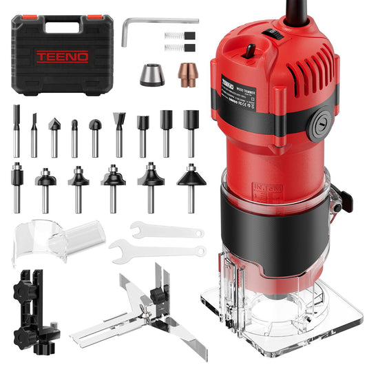 TEENO Router Tool, 1.25 HP 6.5 Amp Compact Wood Router Tool for Woodworking