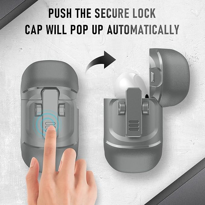 Maxjoy for AirPods Pro 3 Case (2025), Hard Shell Protective Cover Compatible with Airpods Pro 3rd Generation Cover Case with Keychain Cleaner Kit for Men Women, Gray