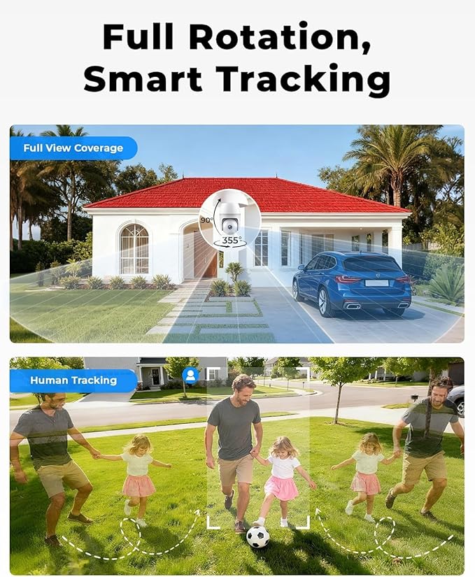 2K Light Bulb Camera, 5G/2.4G Wireless Outdoor Camera, Light Bulb Security Camera with AI Human Detection, Color Night Vision, Motion Alerts, 2-Way Audio, Works with Alexa, Easy Installation