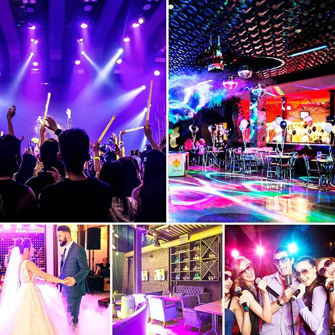 HOLDLAMP Rechargeable Par Lights 36W RGB Battery Powered, Wireless LED Par Lights DJ Uplights Sound Activated& Remote Control for Wedding Events Club Party Church Stage Lighting, 1 Pack