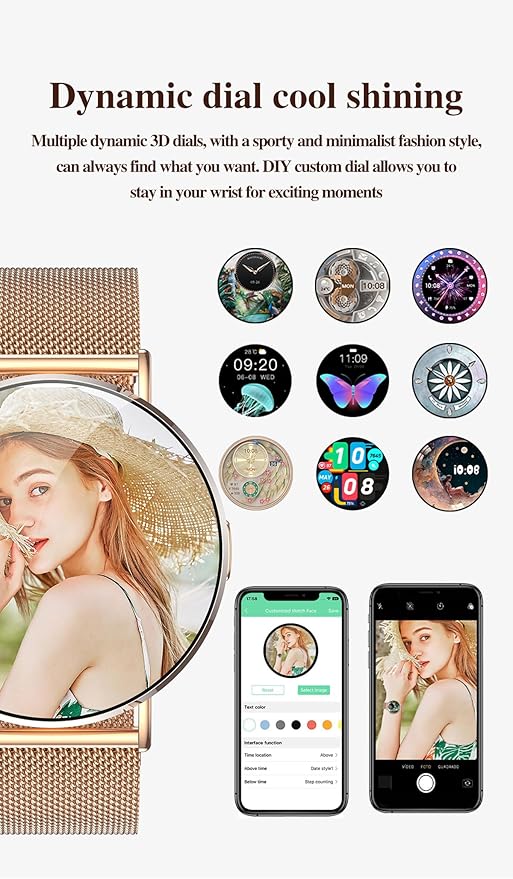Ultra-Slim Women’s Smart Watch 41mm, All-Metal Body, 1.32" AMOLED Display, Bluetooth Calls, Health & Fitness Tracker with 150+ Sports Modes, for iPhone & Android (Silver)