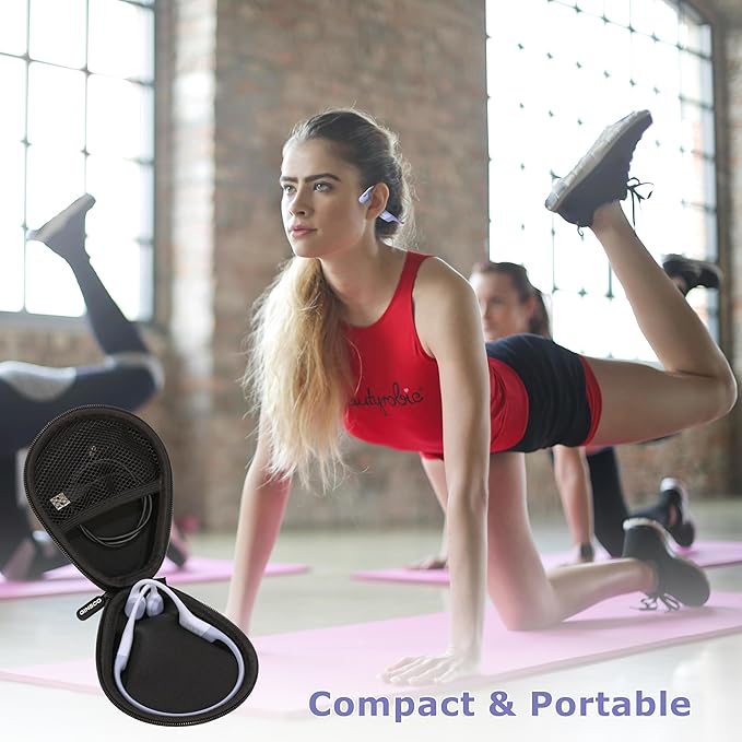 Ginsco Universal Bone Conduction Headphone Case Compatible with SHOKZ New OpenRun Pro 2/Pro 2 Mini/OpenRun/OpenSwim Open-Ear Sport Headphones, Compatible with MRYTKY/BAICLUD/CXK/Ogogrs etc (Black)