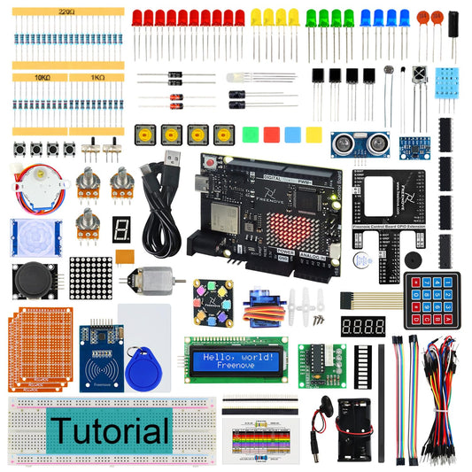 Freenove Ultimate Starter Kit with Board V5 Rev4 WiFi (Compatible with Arduino IDE), Arm Cortex-M4 Microcontroller, Onboard ESP32-S3, 399-Page Detailed Tutorial, 220 Items, 78 Projects