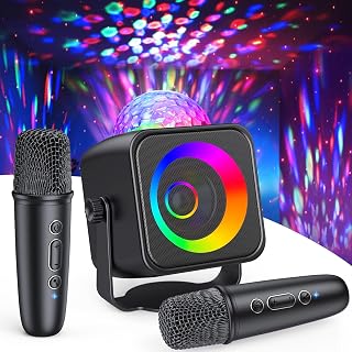 Portable Karaoke Microphone Machine: Bluetooth Karaoke Speaker with Disco Light Wireless Microphones for Adults Kids Toys for Boys Age 4-7 8-12 Birthday Gifts for 3-15 Year Old Teen Boy Kid - Image 1