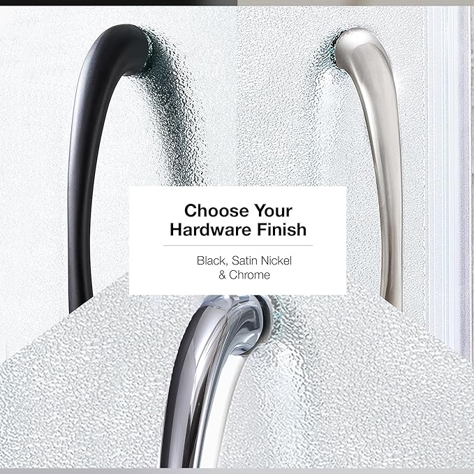 OVE Decors Breeze 34 in. Corner Shower Frosted Sliding Door with Base in Black