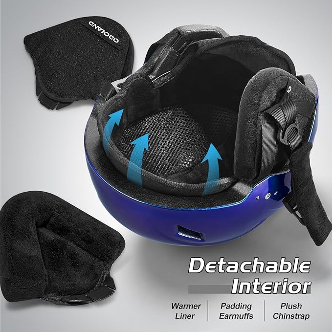 Odoland Ski Helmet with 2-in-1 Visor Goggles, Light Weight Snowboard Helmet for Men Women, Snow Sport Helmets for Skiing, Skating, Snowboarding