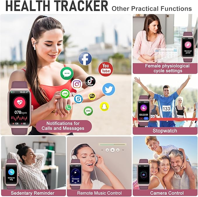 Fitness Tracker with 24/7 Heart Rate, Blood Oxygen, Sleep Tracker, Waterproof Fitness Watch, Activity Tracker with Step Tracker for Women Men