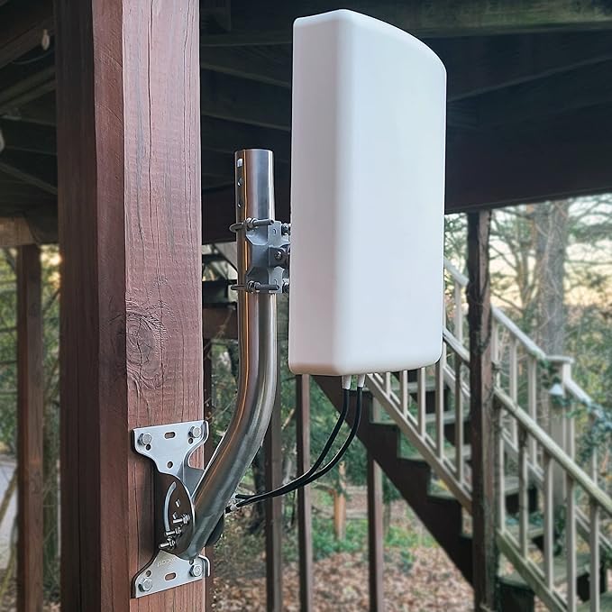 Proxicast Pro-Grade J-Max 100% Solid Rustproof Aluminum Antenna Mount - Universal Outdoor Adjustable Pivot/Lock Bracket & J-Pipe Mast (1.5" x 36" Pole) for Wall, Eave or Roof Mounting (ANT-800-JP2-XL)