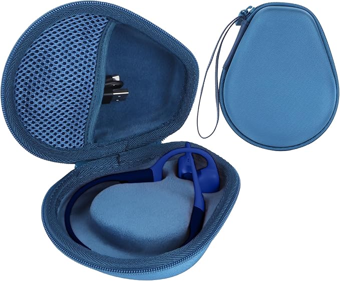Hard Case Replacement for SHOKZ OpenRun Pro 2 / Pro 2 Mini/OpenMove/OpenRun/OpenSwim Open-Ear Bone Conduction Sport Headphones (Dark Blue Case)