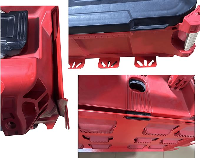 Packout Mounting Plate, Metal Base for Milwaukee Toolboxes, Wall or Floor Mount (2, red)