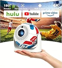 180° Rotatable Mini Projector with 1080P Support WiFi Bluetooth - Image 1
