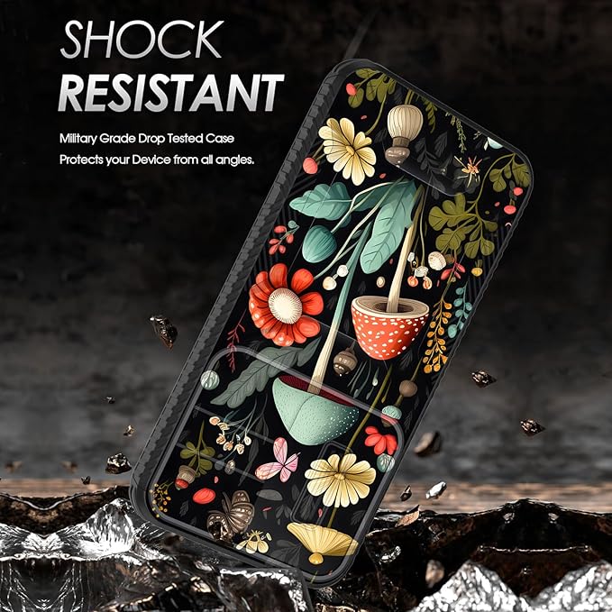 for Galaxy A35 5G Case Built in Slide Camera Lens Cover,Heavy Duty Shockproof Protection Dual Layer Case for Samsung Galaxy A35 5G 6.6 inch 2024,Mushroom Forest
