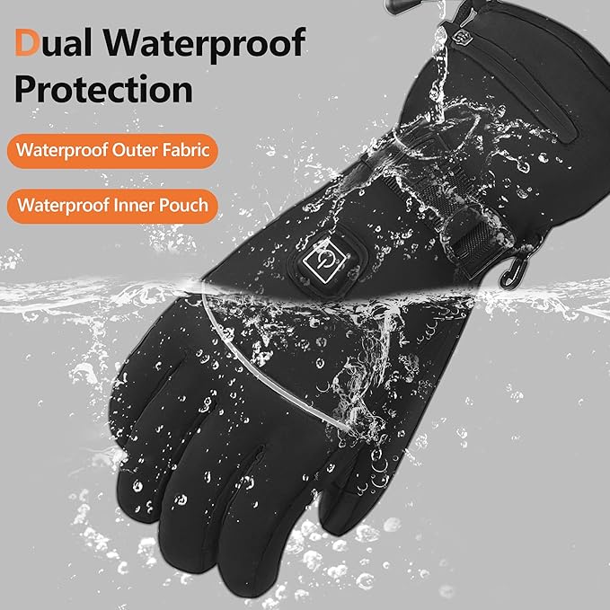 Heated Gloves for Men Women, Electric 3-Level Heating Gloves with Touchscreen, Rechargeable Battery Powered Winter Warm Glove Liners for Motorcycle Skiing Hiking Cycling Hunting Outdoor Work