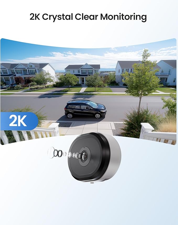 ZOSI 4 x C680 2K Window Security Camera with Full Color Night Vision, 3MP Indoor Plug-in WiFi Camera for Home Security, Human Vehicle Detection, 2.4/5GHz WiFi, 24/7 Recording, Easy & Quick Install