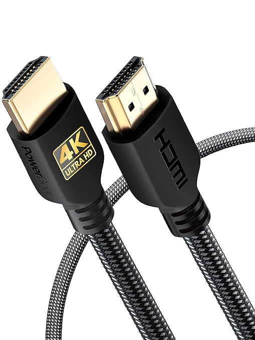 PowerBear 4K HDMI Cable 3 ft 2 Pack| Short Hdmi Cable, Braided Nylon & Gold Connectors, 4K @ 60Hz, Ultra HD, 2K, 1080P, ARC & CL3 Rated | for Laptop, Monitor, PS5, PS4, Xbox One, Fire TV, & More