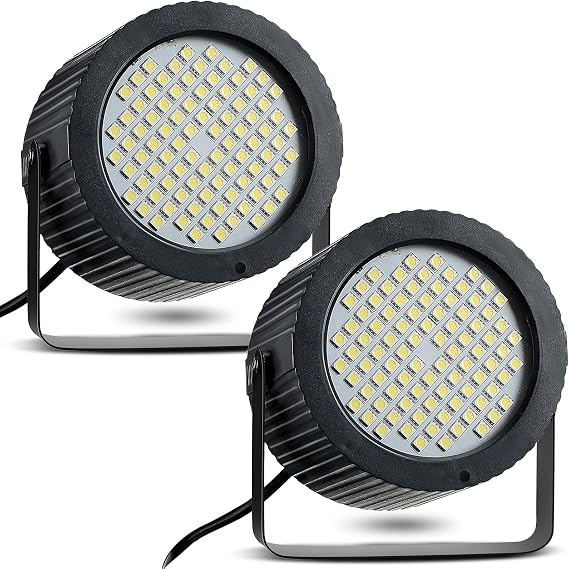 Funtery 2 Pcs 88 LED Halloween Strobe Light Outdoor for Parties, White