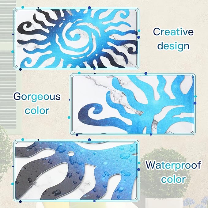 KOYILTD Unique Sun Metal Wall Art Outdoor Decor or Indoor Decor Multicolor and Rust Proof Wall Sculpture Farmhouse Metal Decorative Wall Art for Bedroom Living Room Garden Patio Pool (12 in, Sun B)