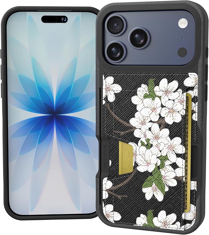 Smartish® iPhone 17 Pro Max Wallet Case - Wallet Slayer Vol.2 [Slim + Protective] Credit Card Holder w/Kickstand - Drop Tested Hidden Card Slot Cover for Apple iPhone 17 Pro Max - Very Cherry Blossom