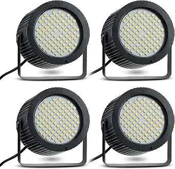 Funtery 4 Pcs Strobe Lights 88 LEDs Sound Activated Stage DJ,White