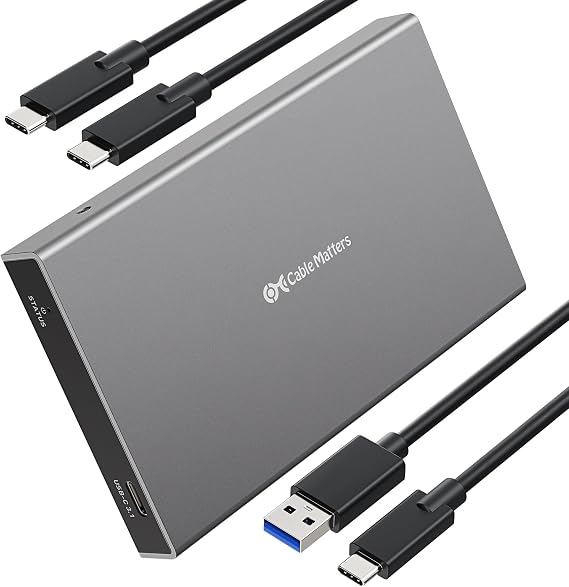 Cable Matters Aluminum 10Gbps USB C Hard Drive Enclosure for 2.5" SSD/HDD