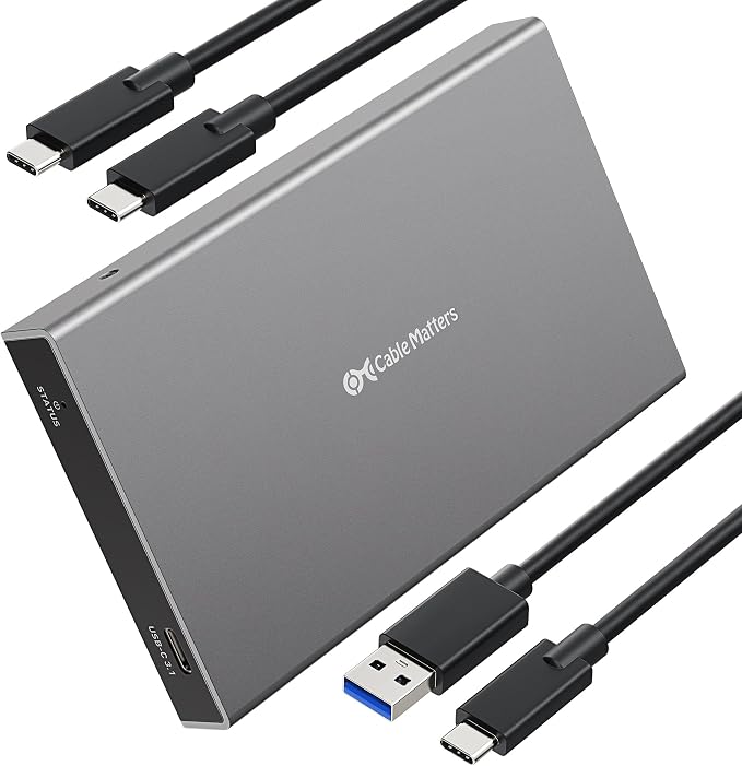 Cable Matters Aluminum 10Gbps USB C Hard Drive Enclosure for 2.5" SSD/HDD