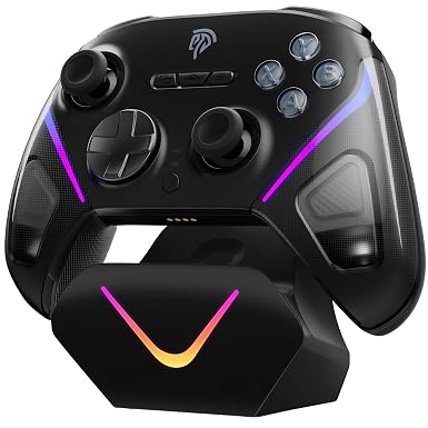 EasySMX D10 Wireless Game Controller, TMR Anti-Drift Joysticks, Black
