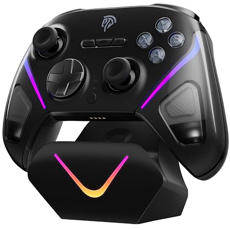 EasySMX D10 Wireless Game Controller, TMR Anti-Drift Joysticks, Black