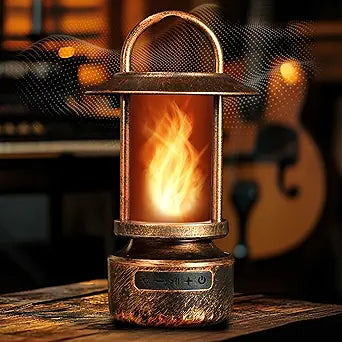 FoxFlame Bluetooth Outdoor Speaker, Patented Fire Effect, 13 Color Options