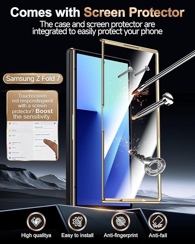 LeYi 2PCS SAM Z Fold 7 Case with Screen Protector