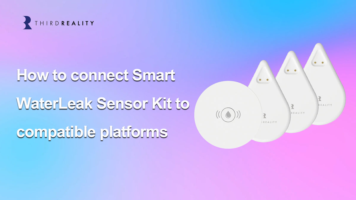 THIRDREALITY Smart Water Leak Sensor KM1, Matter Over WiFi, 1 KM1-controller with 100dB Alarm & 3 Water Detectors, 3-Year Battery Life, No Batteries, Work with Apple Home, Alexa, Home Assistant, Homey