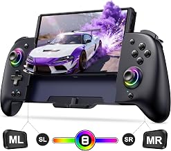 Spican Switch Controllers for Nintendo Switch/OLED Controller, Full-Size Switch Joy-pad for Better Handheld Mode, Switch Accessories Wireless Pro Controller with RGB Light/Battery/Turbo/Macro/4 Game Slot - Image 1