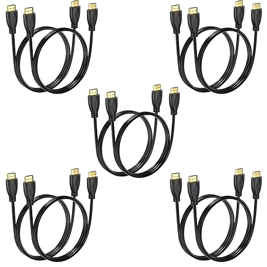 HDMI Cable 3FT, 10-Pack, 4K@60Hz UHD, High Speed HDMI 2.0 Cable Male to Male Adapter for ARC & CL3 Rated for Soundbar, Laptop, Monitor, PS5, PS4, Xbox One, Fire TV, etc