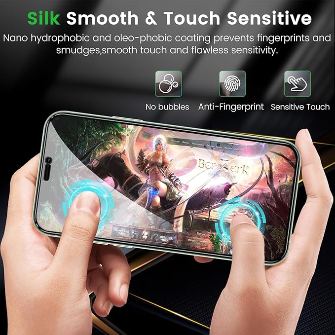 3 Pack Privacy Screen Protector for iPhone 12 6.1 Inch with 3 Pack Camera Lens Protector, Anti Spy Tempered Glass Film, Anti-Scratch, Touch Sensitive, Case Friendly