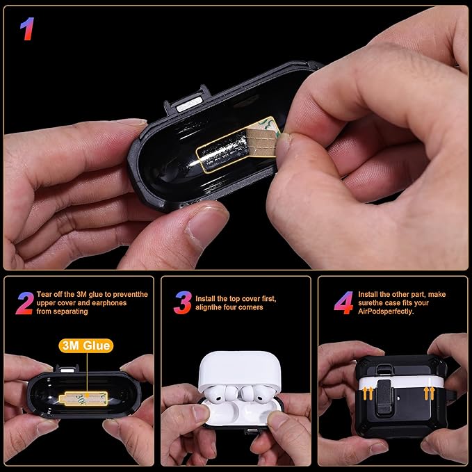 RFUNGUANGO AirPods Pro 3 Case (2025) with Safety Lock and Automatic Pop-up, Compatible with Airpods Pro 3rd Generation Case, Magnetic Lid, Compatible MagSafe, Hard Shockproof Protective Case, Rose
