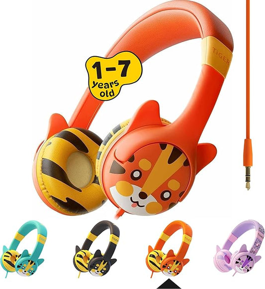 Kidrox Wired Toddler Headphones for 1-7 Years Old — 85dB Volume Limited Baby Headphones for Plane and Car Travel — Children Headset for Airplane, iPad and Tablet, Kids Headphone with Cord for Children