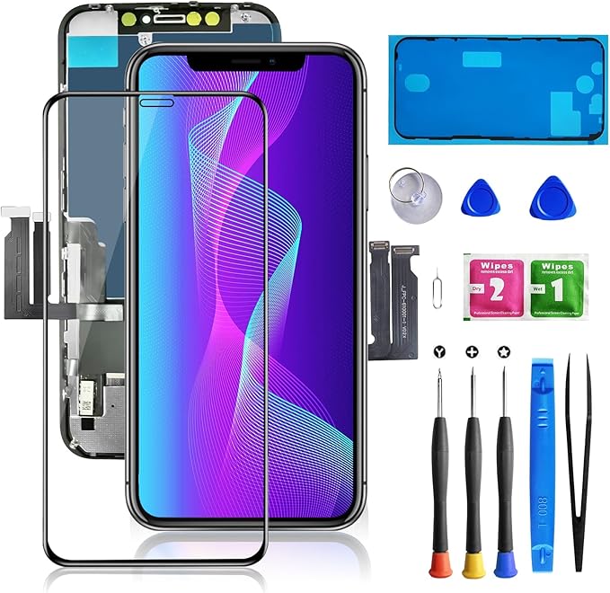for iPhone XR Screen Replacement 6.1", Bsz4uov 3D Touch LCD Display Digitizer Assembly for A1984, A2105, A2106, A2108, with Waterproof Frame Adhesive Sticker and Full Repair Tools