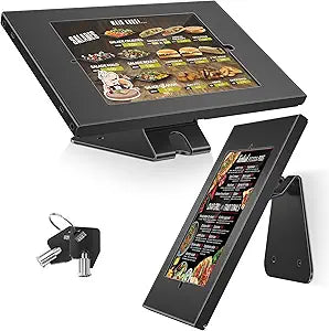 AboveTEK Anti-Theft Tablet Stand – iPad Locking & Security Stand, Countertop & Wall Mount POS Stand, 360° Swivel Kiosk Stand for iPad/iPad Air/iPad Pro – Ideal for Retail Business (Black)