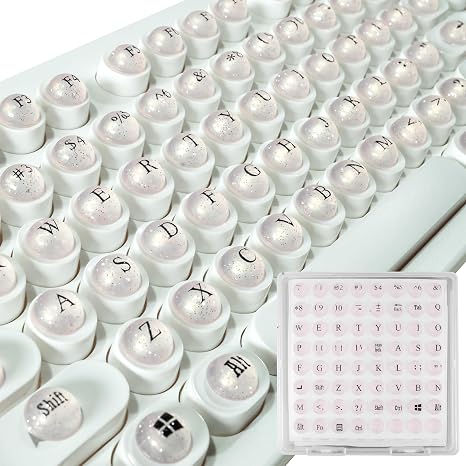 128 Pcs Adhesive Cat Eye Keyboard Keys Riser for Long Nails Typing & Gaming