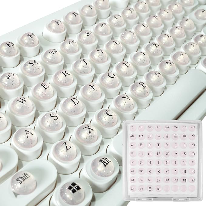128 Pcs Adhesive Cat Eye Keyboard Keys Riser for Long Nails Typing & Gaming