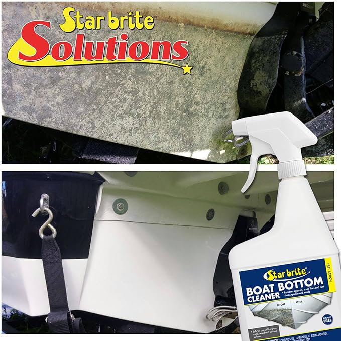 STAR BRITE Heavy Duty Boat Bottom Cleaner - Remove Tough Deposits, Scum Lines & Rust Stains Quickly & Easily from Boat Hull - Safe for Fiberglass, Wood, Iron & Painted Surface