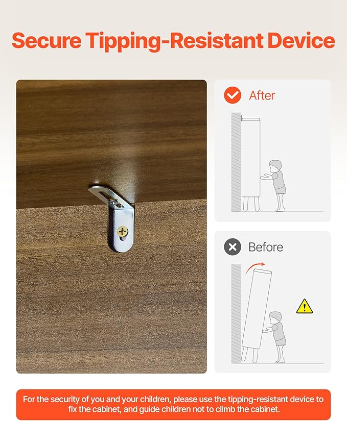 VEVOR Large Dresser for Bedroom, 57" Wide Rattan Dresser 6 Drawer, Wooden Modern Dressers Chest of Drawers with Metal Handle, Clothes Closet Storage Organizer Boho TV Stand for Living Room, Walnut Oak