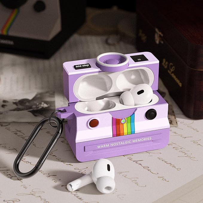 Case for Apple AirPods Pro 2 Cases with Camera Cover Compatible Anti-Drop Silicone Cover AirPods Pro Accessories Kit Cleaning Tools for Earbuds Keychain Earphone Cases (Purple, Airpods Pro 2/1 Case)