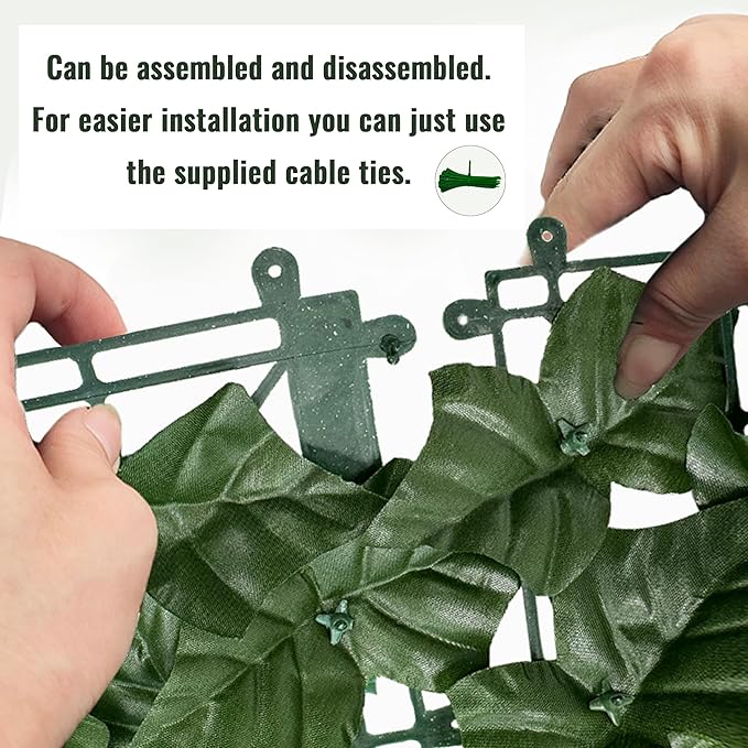Artificial Ivy Privacy Fence Screen: 144 "x 72" (72 Sqft) Anti-Ultraviolet Artificial Hedge Grass Wall, Used for Indoor and Outdoor Green Background, Garden Greening Decoration