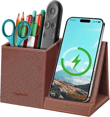Pen Pencil Holder With Wireless Charger, Multifunctional Desk Organizer